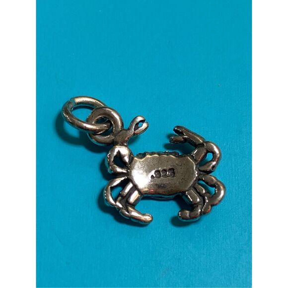 .925 Crab Sterling Silver Jewelry Charm #sea life - Picture 2 of 4